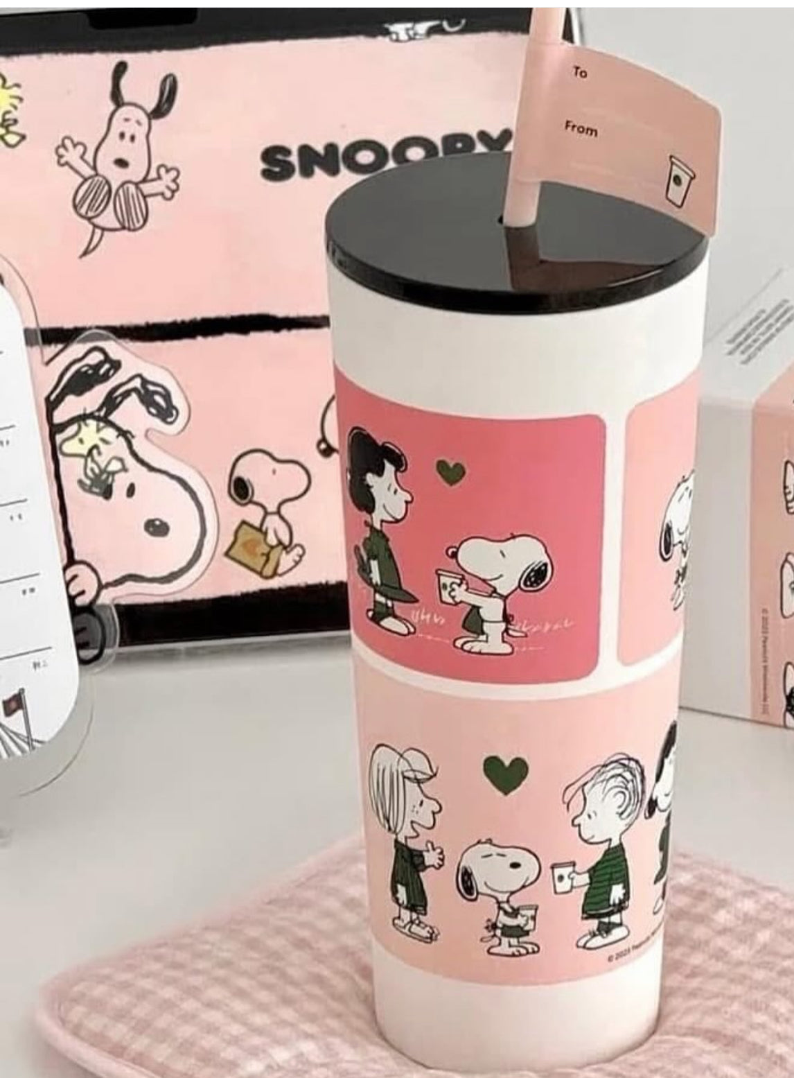 PEANUTS Starbucks Straw Tumbler PINK*
