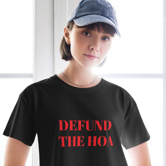 "DEFUND THE HOA" Women’s crop top