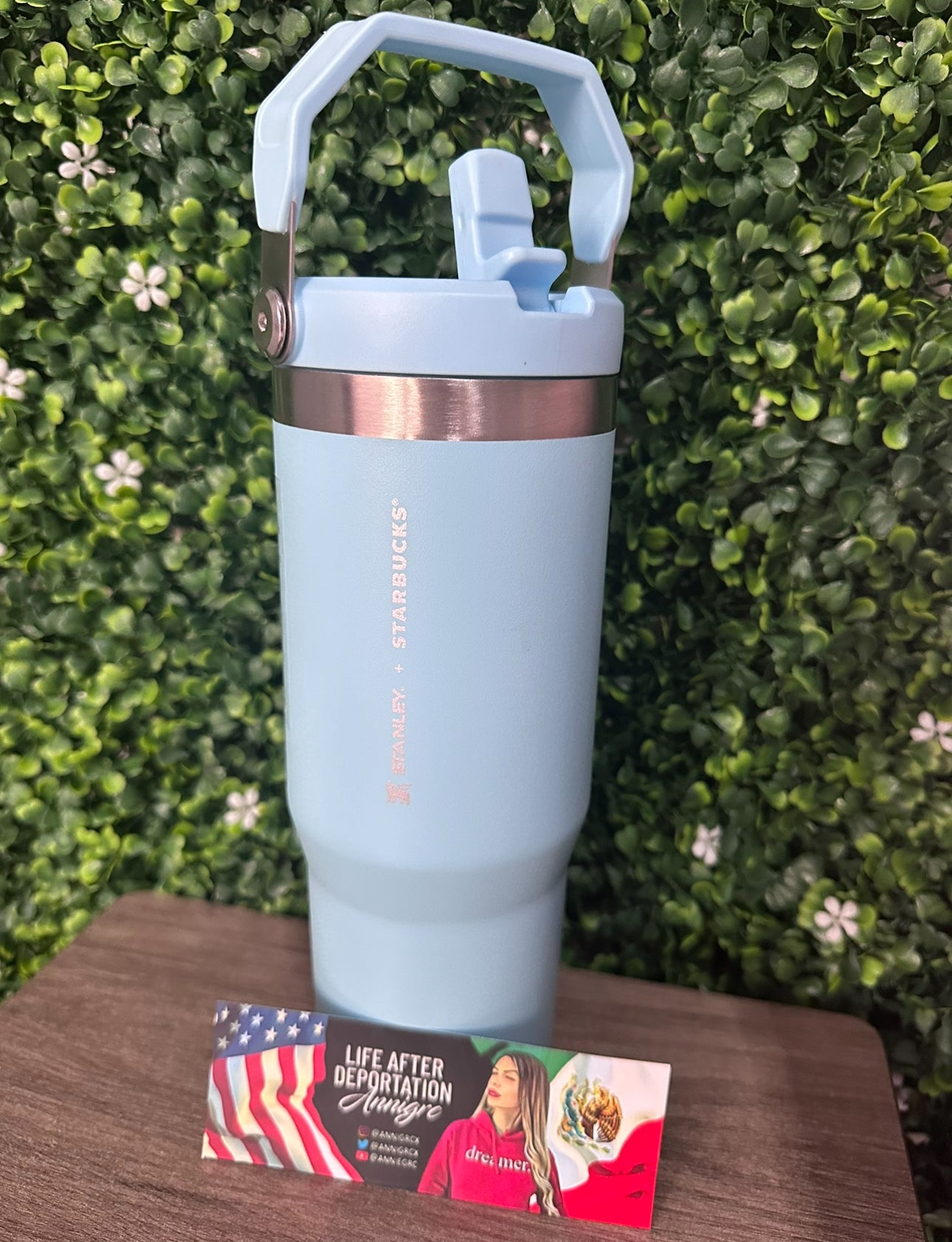 30oz Baby Blue Handle Stanley